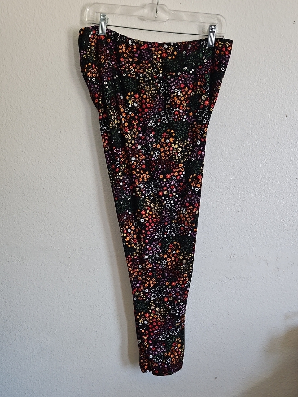 No Boundaries Black Leggings with Multicolor Floral Print